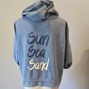 Roxy Blue Hoodie with Sun Sea Sand Print